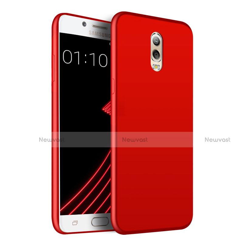 Hard Rigid Plastic Matte Finish Snap On Cover for Samsung Galaxy C7 (2017) Red