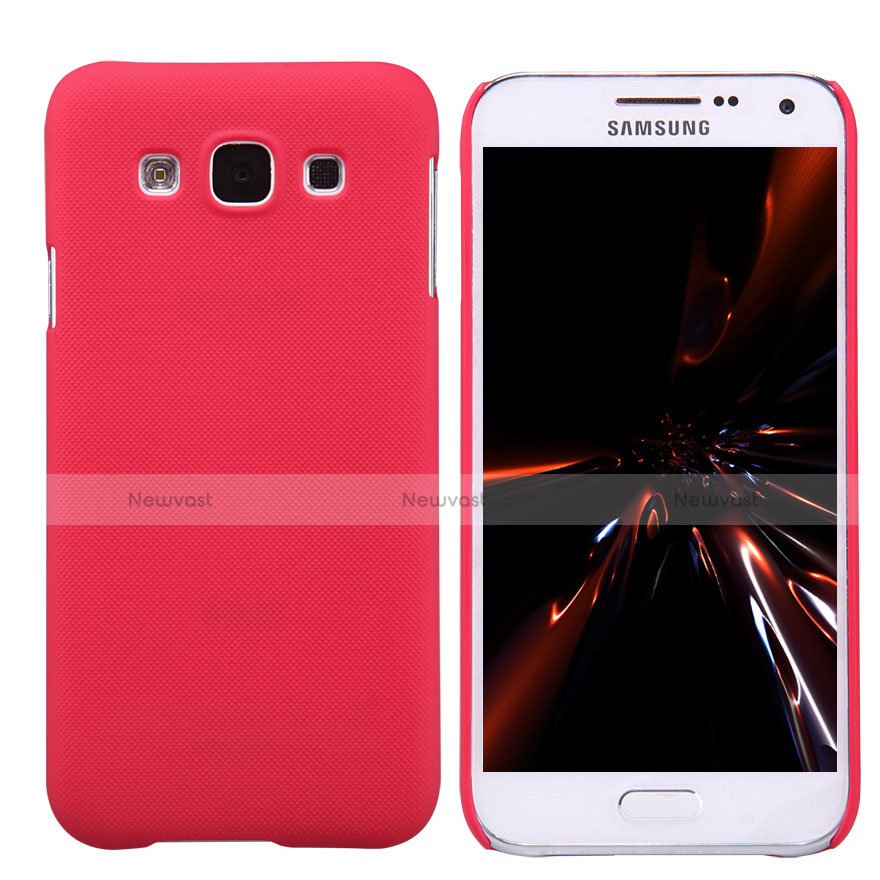 Hard Rigid Plastic Matte Finish Snap On Cover for Samsung Galaxy E5 SM-E500F E500H Red