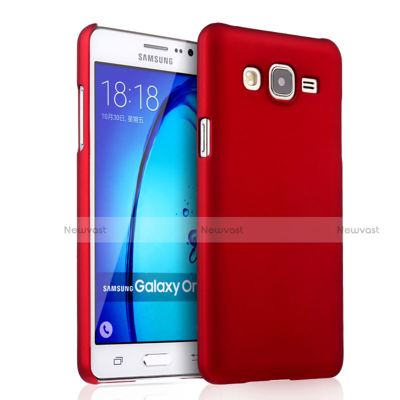 Hard Rigid Plastic Matte Finish Snap On Cover for Samsung Galaxy On7 G600FY Red