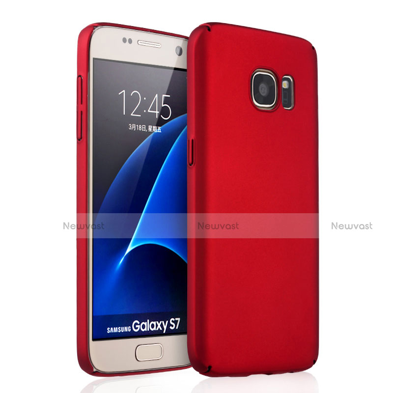 Hard Rigid Plastic Matte Finish Snap On Cover for Samsung Galaxy S7 G930F G930FD Red