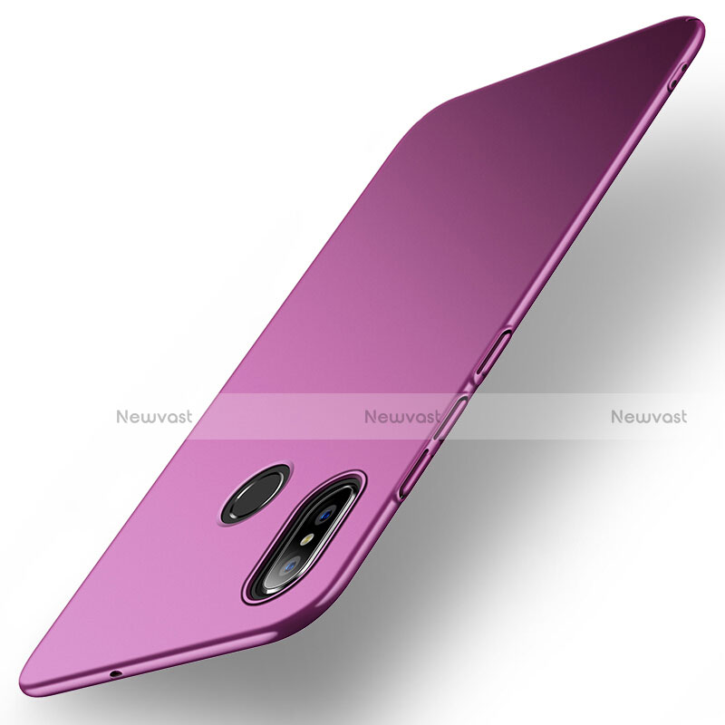 Hard Rigid Plastic Matte Finish Snap On Cover for Xiaomi Mi 8 Purple