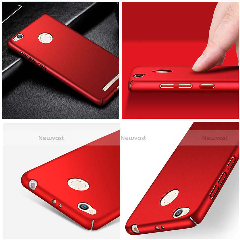 Hard Rigid Plastic Matte Finish Snap On Cover for Xiaomi Redmi 3 Pro Red