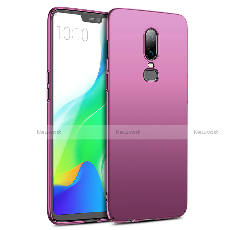 Hard Rigid Plastic Matte Finish Snap On Cover M02 for OnePlus 6 Purple