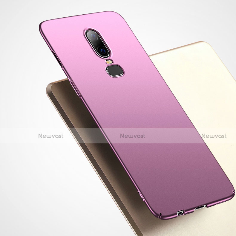 Hard Rigid Plastic Matte Finish Snap On Cover M02 for OnePlus 6 Purple