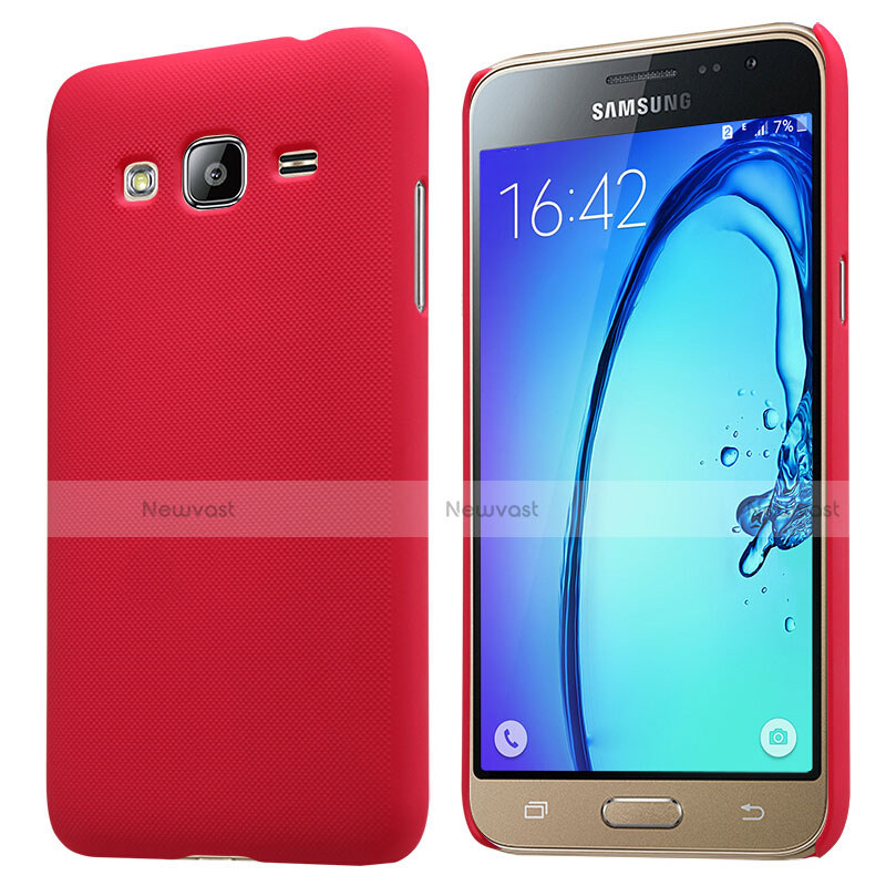 Hard Rigid Plastic Matte Finish Snap On Cover M02 for Samsung Galaxy J3 (2016) J320F J3109 Red