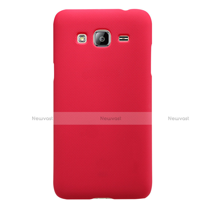 Hard Rigid Plastic Matte Finish Snap On Cover M02 for Samsung Galaxy J3 (2016) J320F J3109 Red