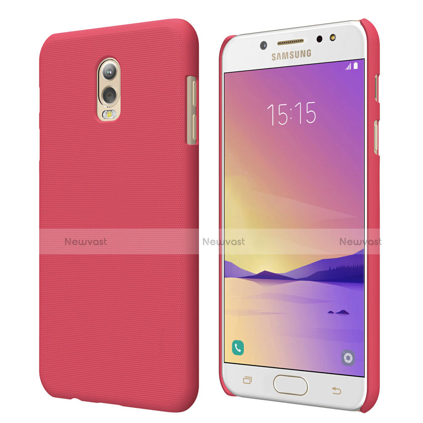 Hard Rigid Plastic Matte Finish Snap On Cover M04 for Samsung Galaxy J7 Plus Red