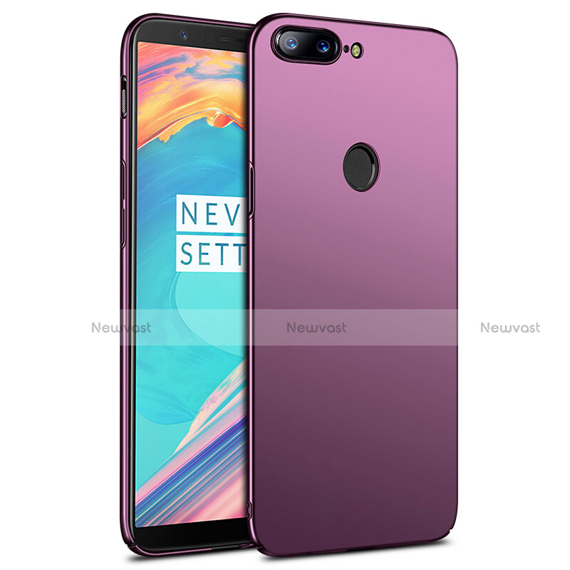 Hard Rigid Plastic Matte Finish Snap On Cover R02 for OnePlus 5T A5010 Purple