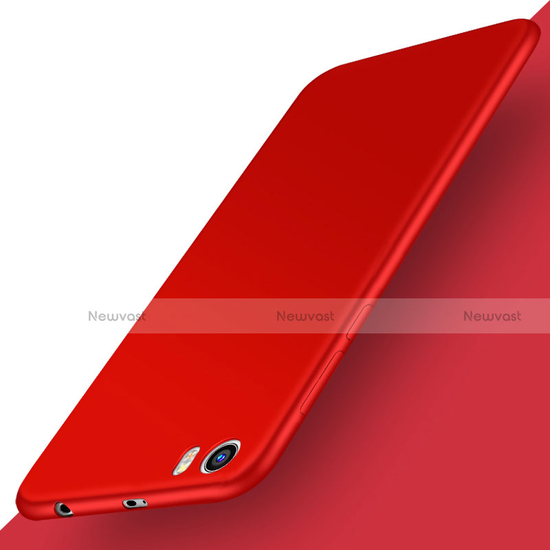 Hard Rigid Plastic Matte Finish Snap On Cover with Finger Ring Stand for Xiaomi Mi 5 Red