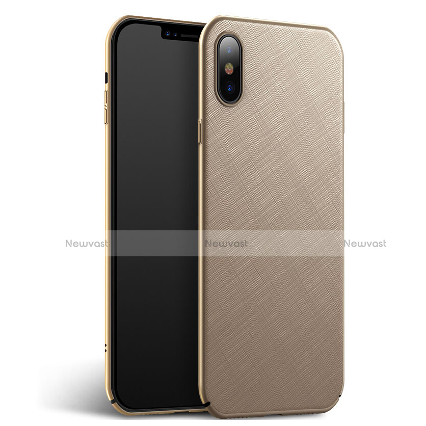 Hard Rigid Plastic Matte Finish Twill Cover for Apple iPhone Xs Max Gold