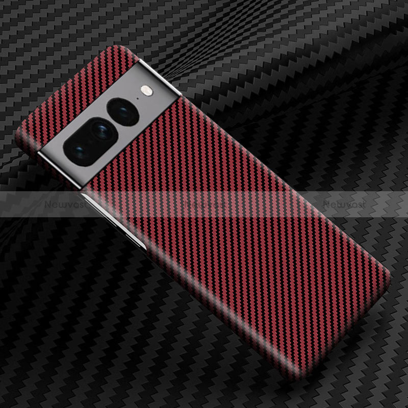 Hard Rigid Plastic Matte Finish Twill Snap On Case Cover for Google Pixel 7 Pro 5G Red