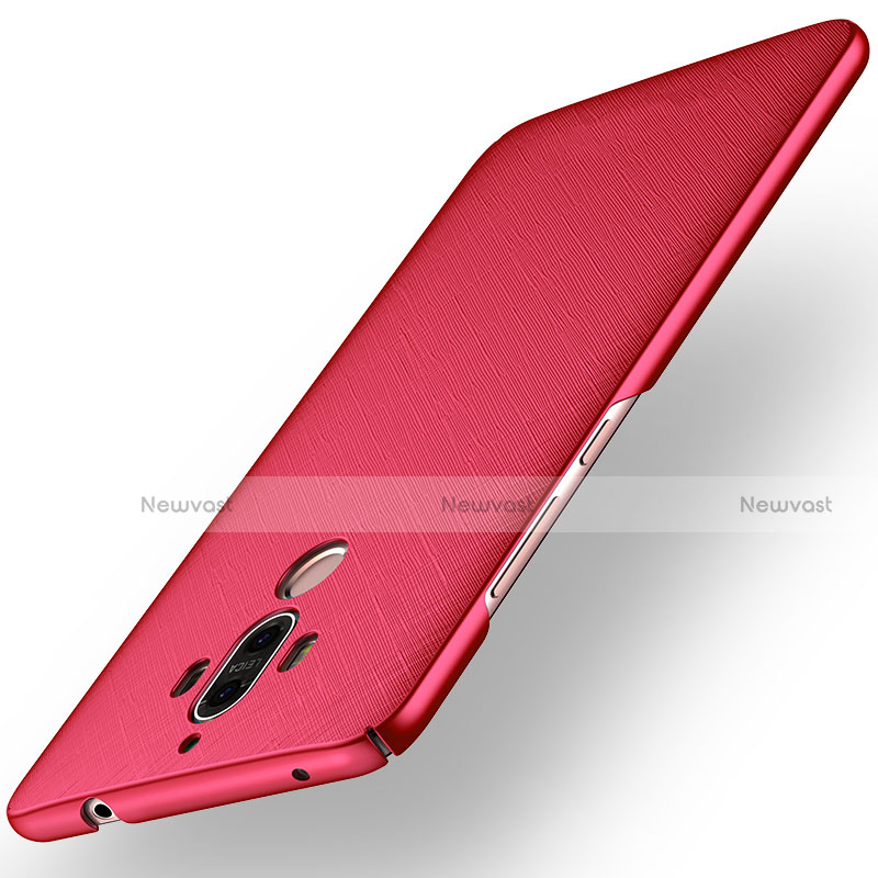 Hard Rigid Plastic Matte Finish Twill Snap On Case Cover for Huawei Mate 9 Red