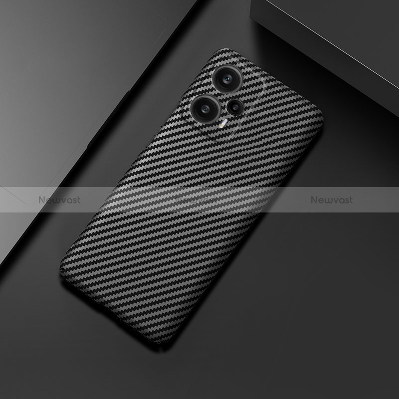 Hard Rigid Plastic Matte Finish Twill Snap On Case Cover for Xiaomi Redmi Note 12 Turbo 5G Black