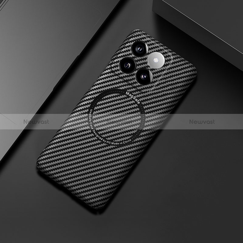 Hard Rigid Plastic Matte Finish Twill Snap On Case Cover with Mag-Safe Magnetic for Xiaomi Mi 14 5G Black