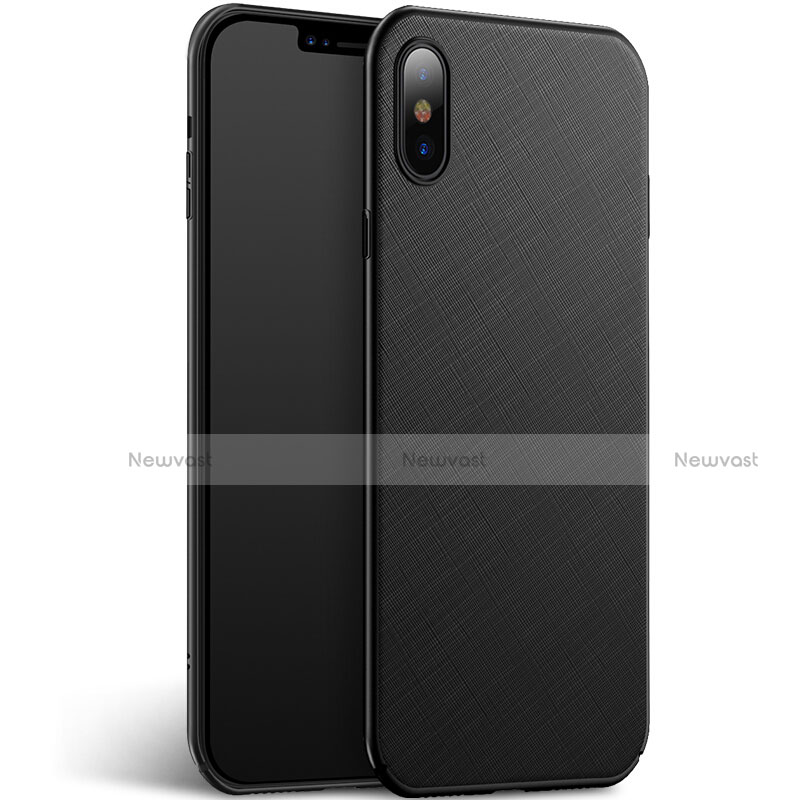 Hard Rigid Plastic Matte Finish Twill Snap On Case for Apple iPhone Xs Black