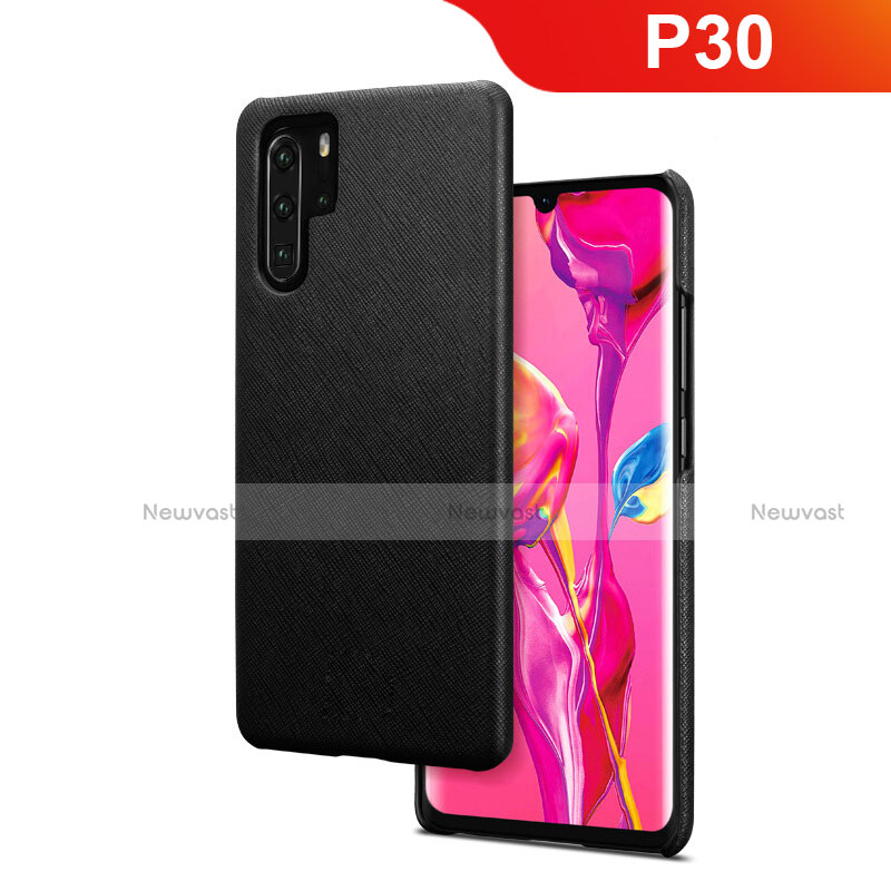 Hard Rigid Plastic Matte Finish Twill Snap On Case for Huawei P30 Pro Black