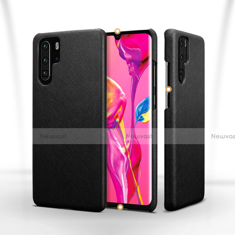 Hard Rigid Plastic Matte Finish Twill Snap On Case for Huawei P30 Pro Black