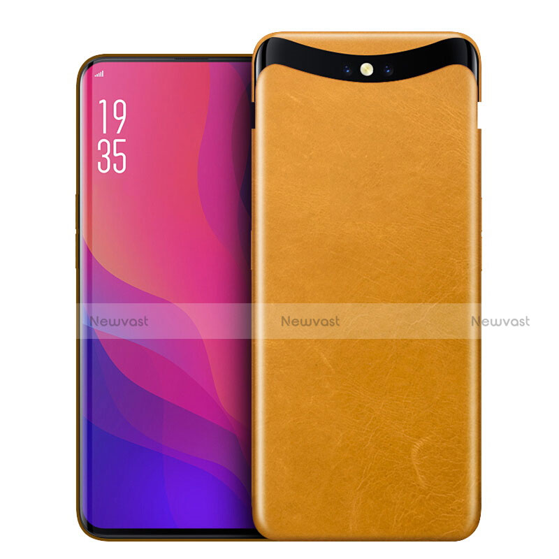 Hard Rigid Plastic Matte Finish Twill Snap On Case for Oppo Find X Yellow