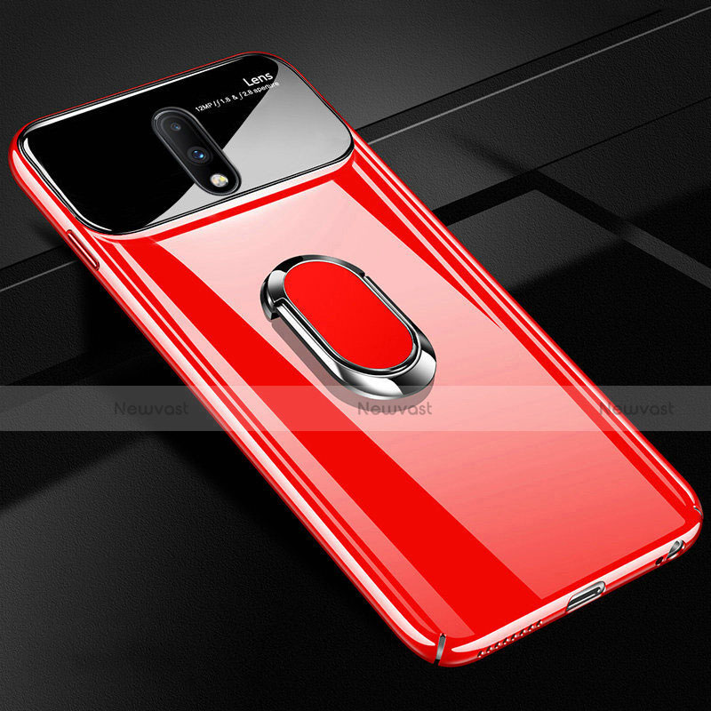 Hard Rigid Plastic Mirror Cover Case 360 Degrees Magnetic Finger Ring Stand for OnePlus 7