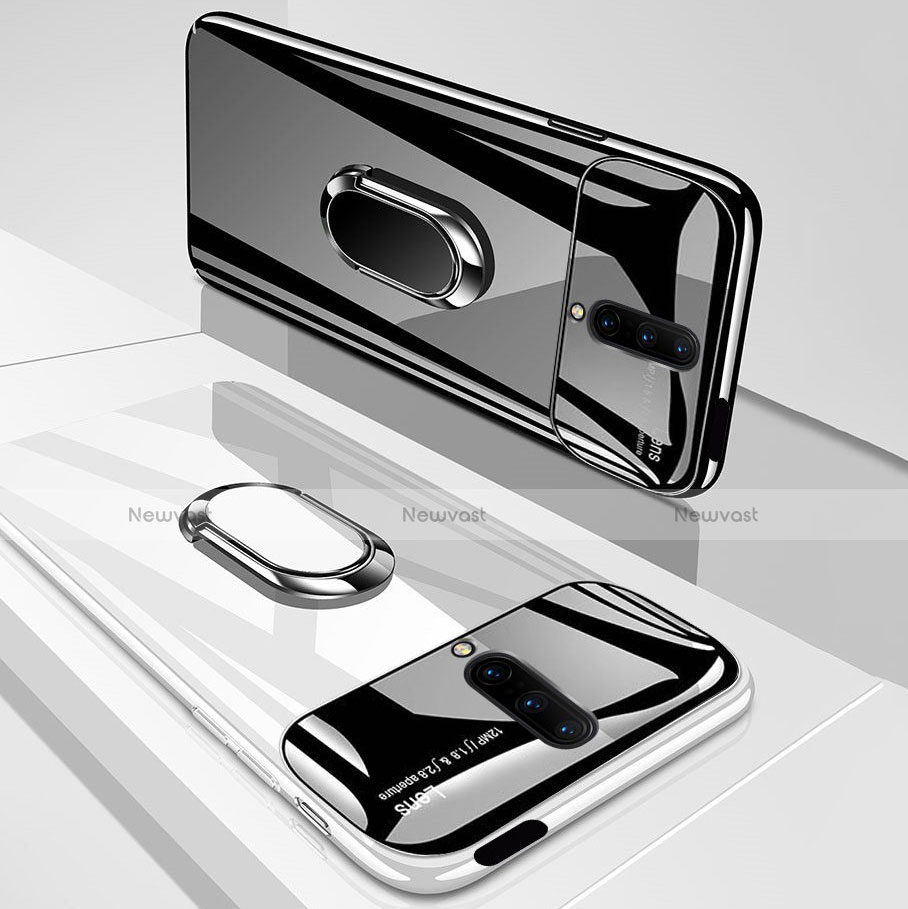 Hard Rigid Plastic Mirror Cover Case 360 Degrees Magnetic Finger Ring Stand for OnePlus 7 Pro