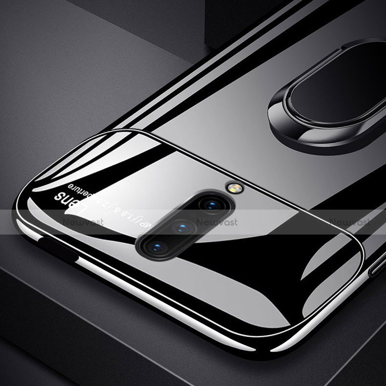 Hard Rigid Plastic Mirror Cover Case 360 Degrees Magnetic Finger Ring Stand for OnePlus 7 Pro