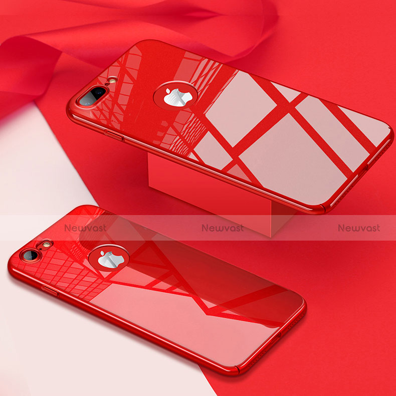 Hard Rigid Plastic Mirror Snap On Case for Apple iPhone 8 Plus Red