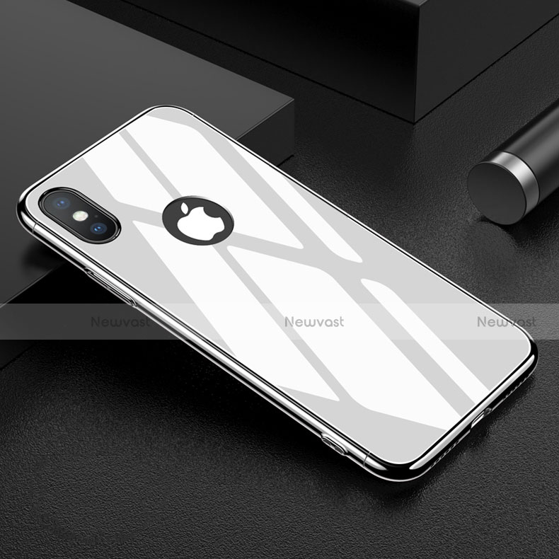 Hard Rigid Plastic Mirror Snap On Case for Apple iPhone X White