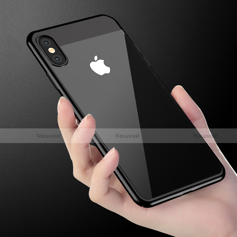 Hard Rigid Plastic Mirror Snap On Case M01 for Apple iPhone Xs Black