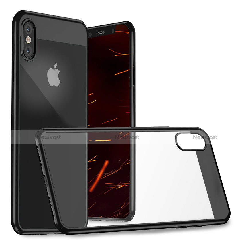 Hard Rigid Plastic Mirror Snap On Case M01 for Apple iPhone Xs Black