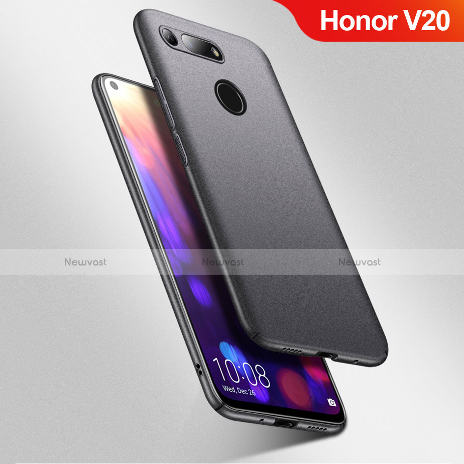 Hard Rigid Plastic Quicksand Cover Case for Huawei Honor V20 Gray