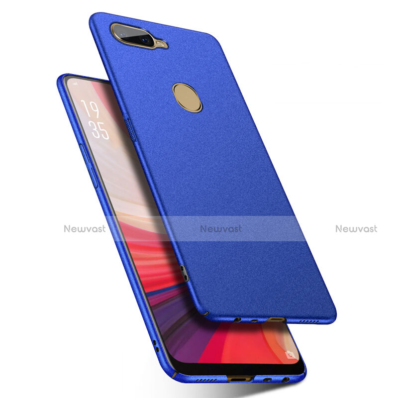 Hard Rigid Plastic Quicksand Cover Case for Oppo A7 Blue