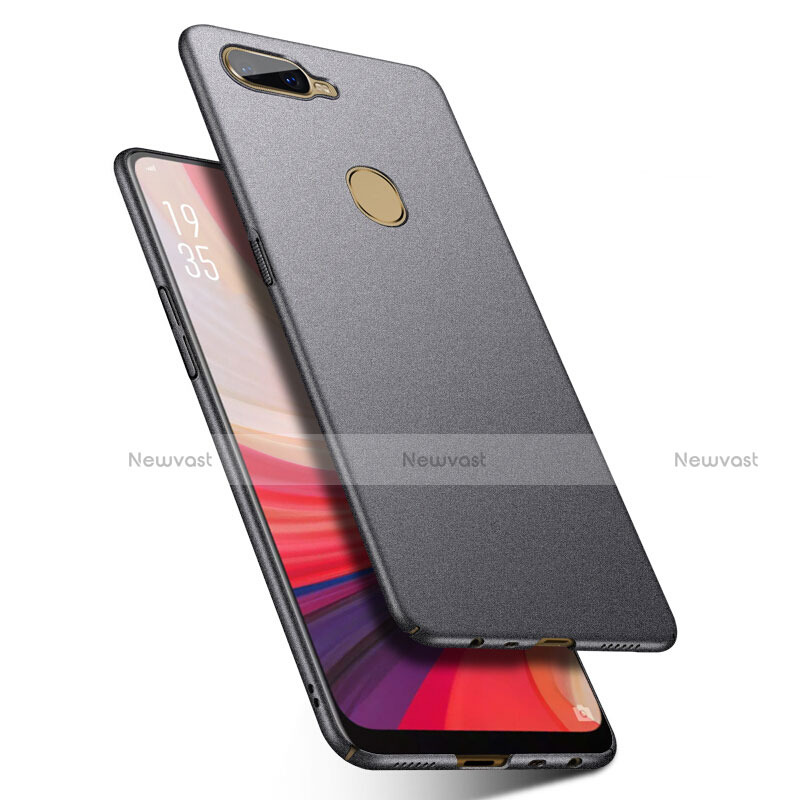 Hard Rigid Plastic Quicksand Cover Case for Oppo A7 Gray