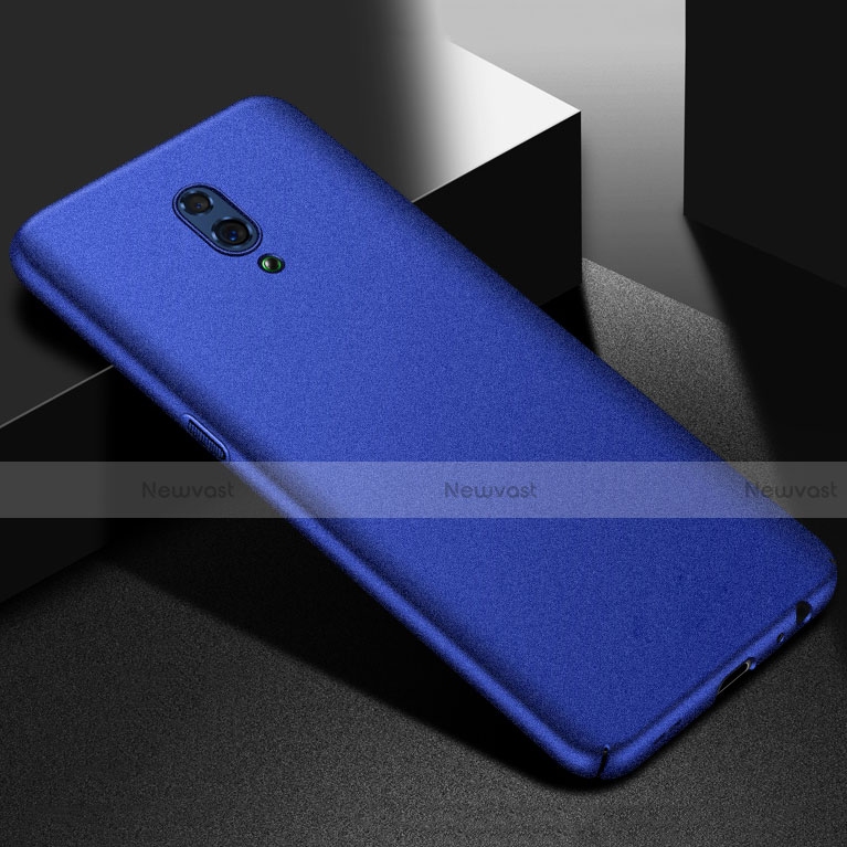 Hard Rigid Plastic Quicksand Cover Case for Oppo Reno Blue