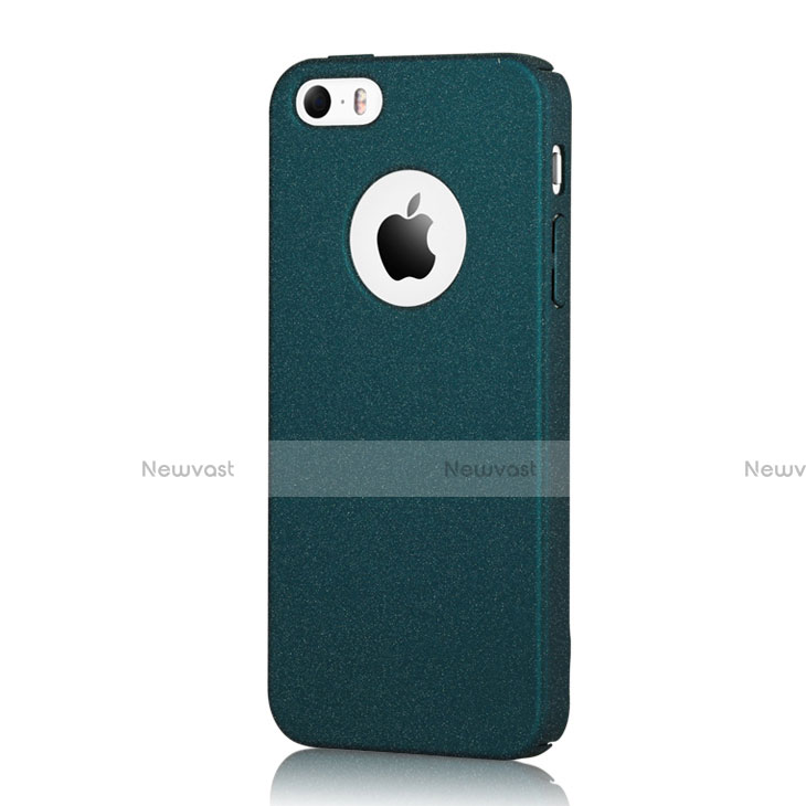 Hard Rigid Plastic Quicksand Cover for Apple iPhone 5S Blue