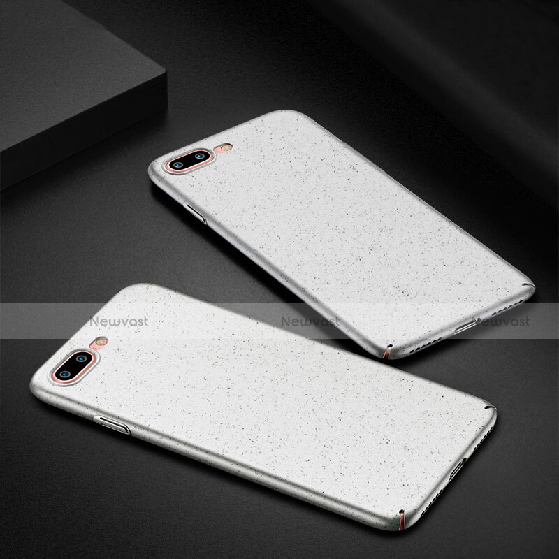 Hard Rigid Plastic Quicksand Cover for Apple iPhone 8 Plus White