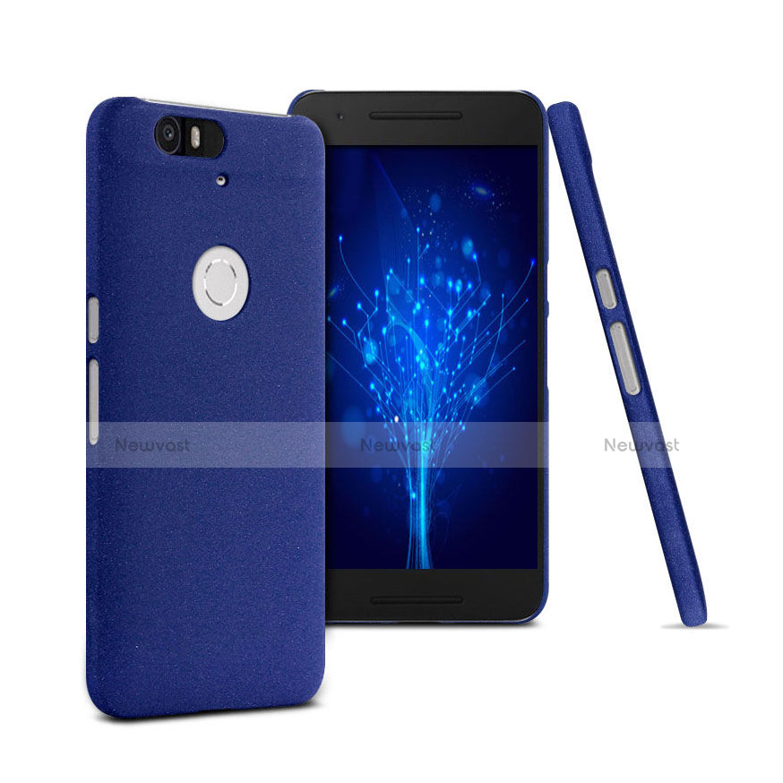 Hard Rigid Plastic Quicksand Cover for Google Nexus 6P Blue