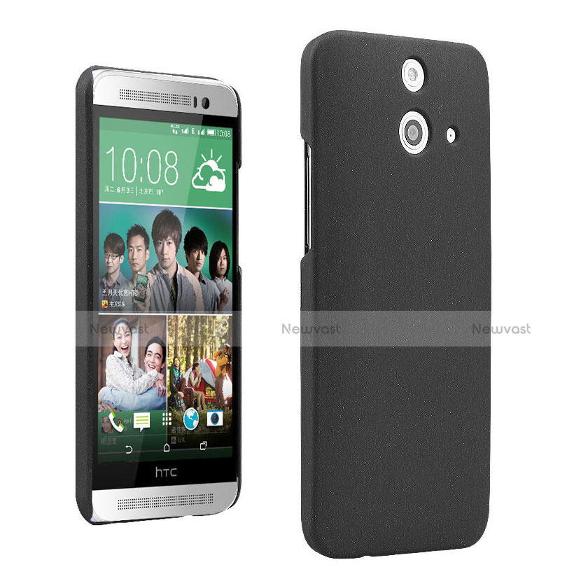 Hard Rigid Plastic Quicksand Cover for HTC One E8 Black