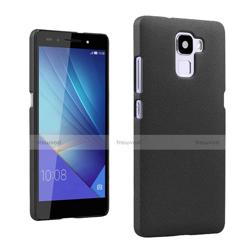 Hard Rigid Plastic Quicksand Cover for Huawei Honor 7 Dual SIM Black