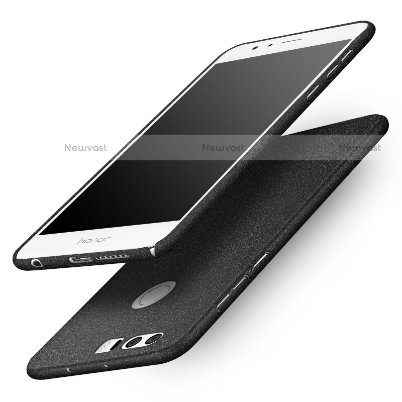 Hard Rigid Plastic Quicksand Cover for Huawei Honor 8 Black