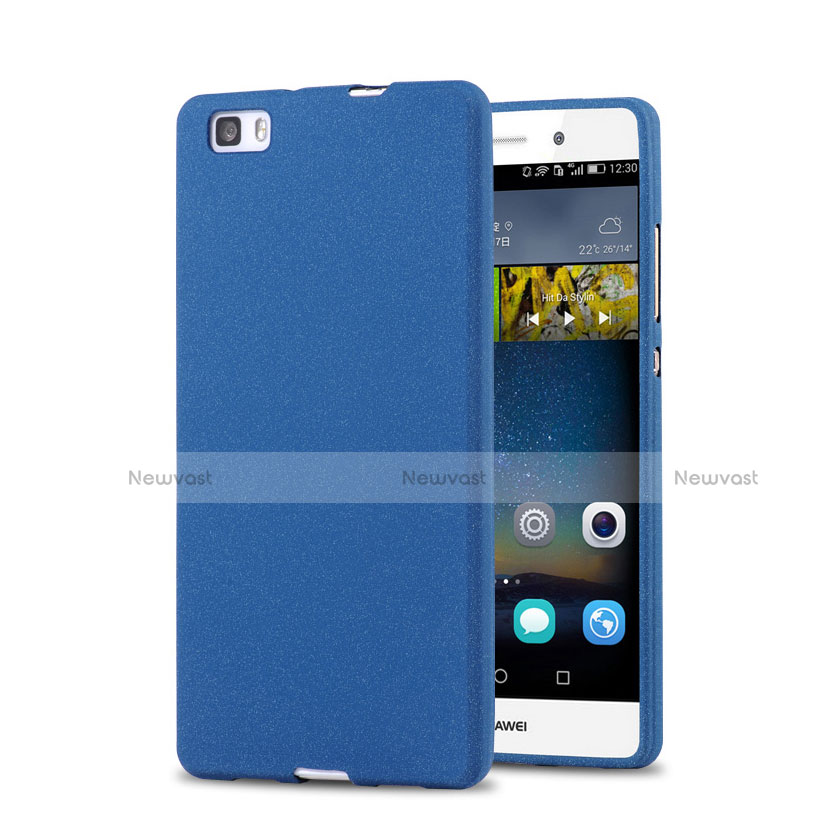 Hard Rigid Plastic Quicksand Cover for Huawei P8 Lite Blue