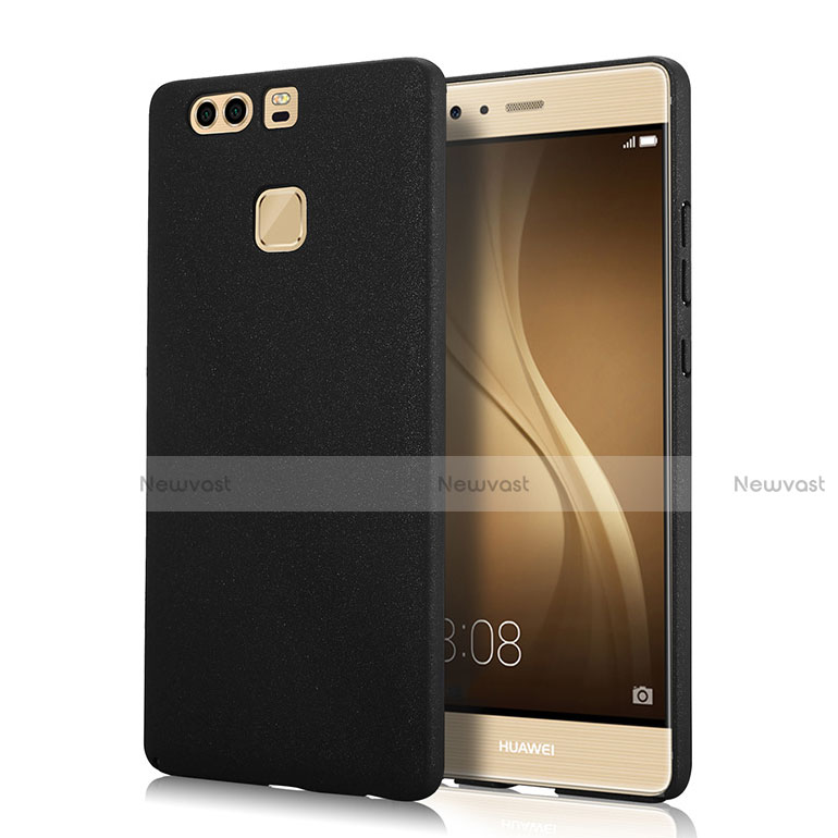 Hard Rigid Plastic Quicksand Cover for Huawei P9 Plus Black