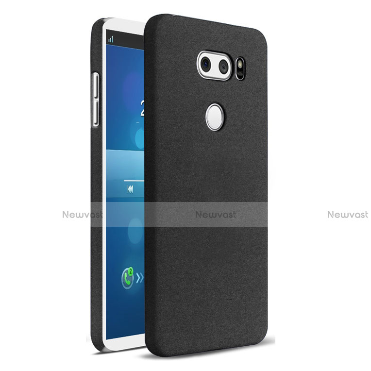 Hard Rigid Plastic Quicksand Cover for LG V30 Black