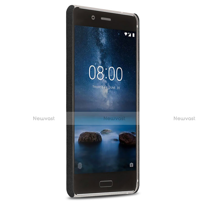 Hard Rigid Plastic Quicksand Cover for Nokia 8 Black