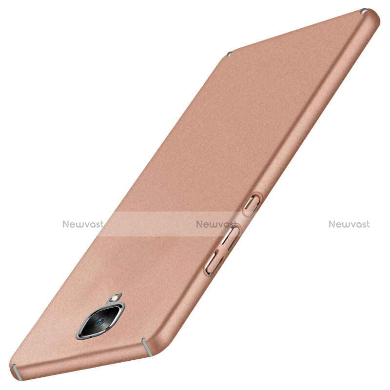 Hard Rigid Plastic Quicksand Cover for OnePlus 3 Rose Gold