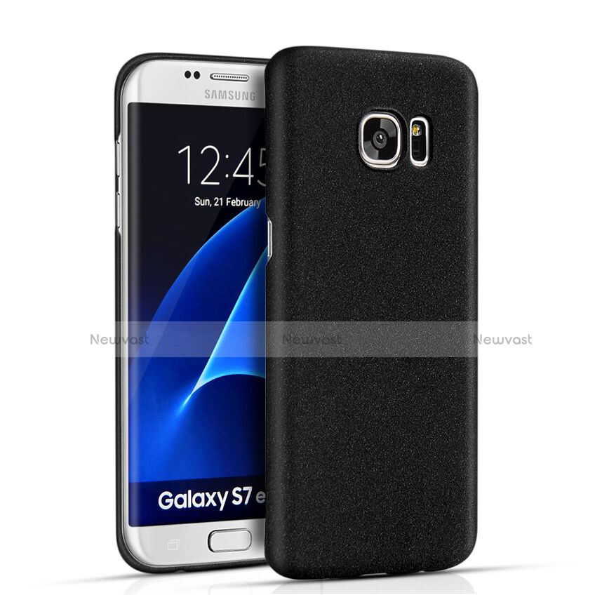 Hard Rigid Plastic Quicksand Cover for Samsung Galaxy S7 Edge G935F Black