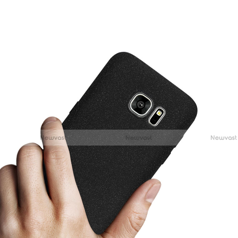 Hard Rigid Plastic Quicksand Cover for Samsung Galaxy S7 Edge G935F Black