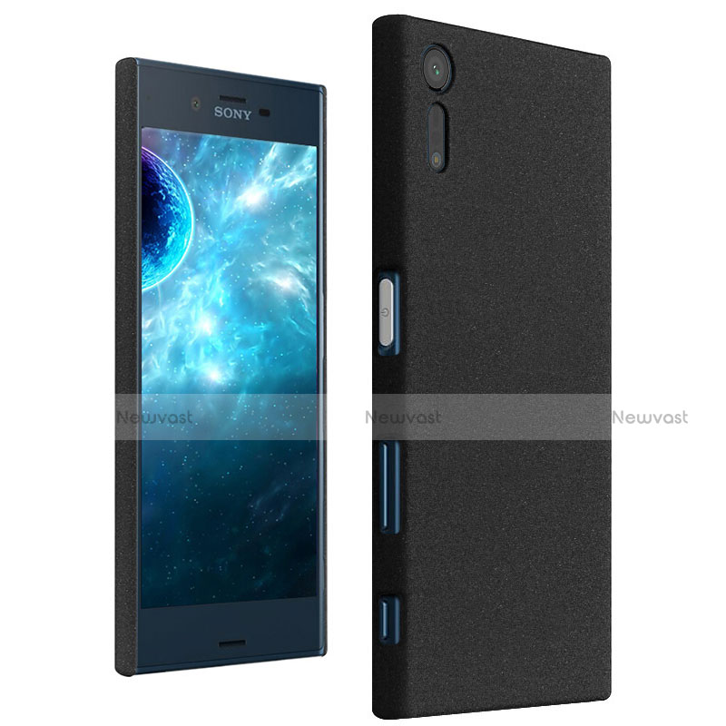 Hard Rigid Plastic Quicksand Cover for Sony Xperia XZs Black