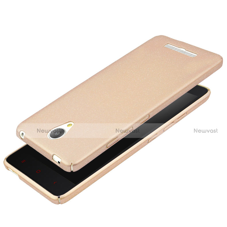 Hard Rigid Plastic Quicksand Cover for Xiaomi Redmi Note 2 Gold