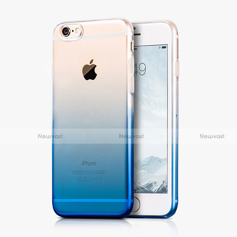 Hard Rigid Transparent Gradient Cover for Apple iPhone 6 Blue