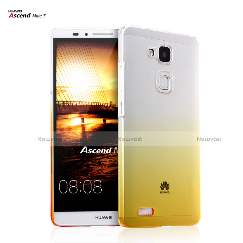 Hard Rigid Transparent Gradient Cover for Huawei Mate 7 Yellow